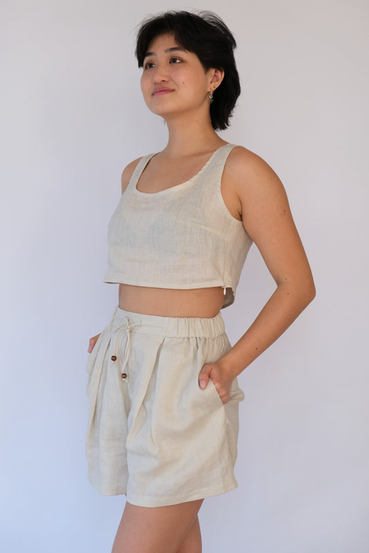 Willow Linen Crop Top